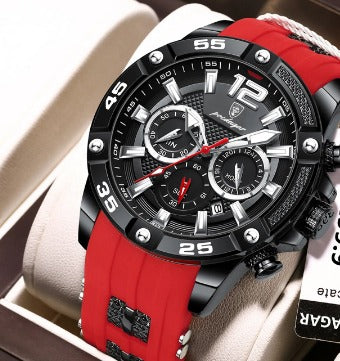 POEDAGAR Outdoor Sport Watch Men's Chronograph Luxury Silicone Strap Luminous Stopwatch Brand Watch Waterproof Cool Clocks Date