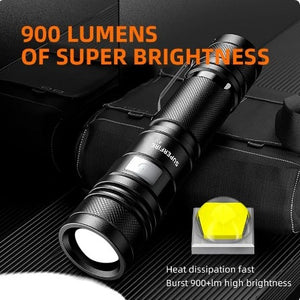 Tactical Flashlight Ultra Bright LED Flashlight Zoom Full Power Waterproof USB Rechargeable