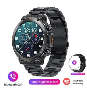New Smart Watch Men's Military Health Monitor 1.39'' Bluetooth Call Fitness Waterproof Sport Smartwatch for IOS and Android Phone Multiple Sport Modes