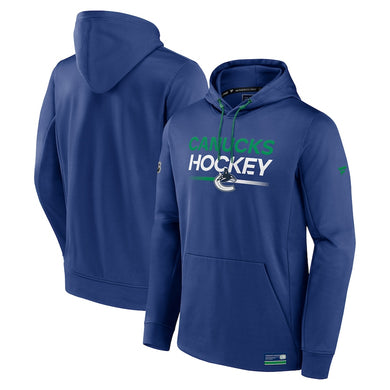 Vancouver Canucks Fanatics Branded Authentic Pro Pullover Hoodie - Royal