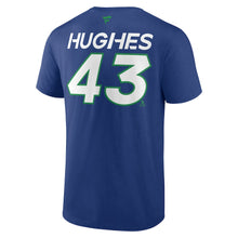 Load image into Gallery viewer, Elias Pettersson Vancouver Canucks Fanatics Branded Authentic Pro Prime Name &amp; Number T-Shirt - Blue