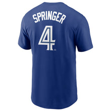 Load image into Gallery viewer, George Springer Toronto Blue Jays Nike Name &amp; Number - T-Shirt - Royal