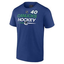 Load image into Gallery viewer, Elias Pettersson Vancouver Canucks Fanatics Branded Authentic Pro Prime Name &amp; Number T-Shirt - Blue