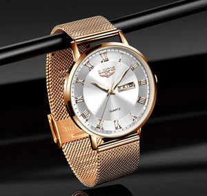 LIGE Luxury Ladies Watch Women Waterproof Rose Gold Steel Strap Wristwatch Bracelet Time Relogio Feminino 2202244597355