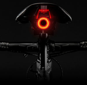 Q5 ROCKBROS Bicycle Light Rear Light Brake Sensing Bike Tail Lamp Saddle Seatpost Waterproof LED Charging Cycling Taillight