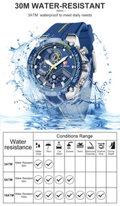 Cheetah Brand CH1606 Men's Chronograph Watch Waterproof Military Style Multi-Function  Unique Sports Quartz Date Waterproof