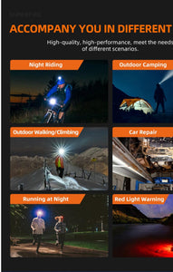 SUPERFIRE HL23 Powerful LED Head Lamp USB Rechargeable Headlight Waterproof Portable LED Light for Hiking Camping Search