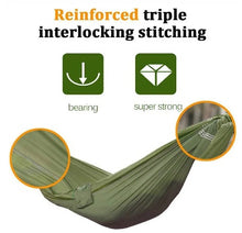 Load image into Gallery viewer, Essential Hammock Strong Nylon Outdoor, Back Yard, Camping Ultra Light Portable Hammock for Double Person Outdoor Recreation Hammock Swing