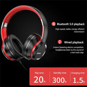 HD200 Gaming Earphones Lenovo Bluetooth Headphone Over-Ear Foldable Computer Wireless Earphone Noise Cancellation Mic HIFI Stereo Game Headset