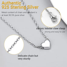 Load image into Gallery viewer, Chic Dainty 925 Sterling Silver Necklace. Pendant Choker Necklace, 16&quot;-18&quot; Adjustable, Comes with Box