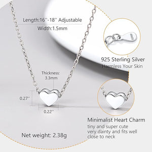 Chic Dainty 925 Sterling Silver Necklace. Pendant Choker Necklace, 16"-18" Adjustable, Comes with Box