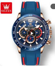 Load image into Gallery viewer, OLEVS Men&#39;s Watches, Chronograph, Silicone Strap, Multi-function, Waterproof, Luminous Dial