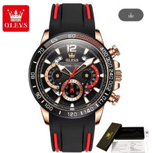 Load image into Gallery viewer, OLEVS Men&#39;s Watches, Chronograph, Silicone Strap, Multi-function, Waterproof, Luminous Dial