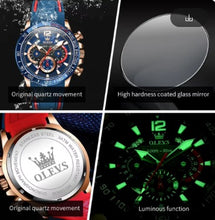 Load image into Gallery viewer, OLEVS Men&#39;s Watches, Chronograph, Silicone Strap, Multi-function, Waterproof, Luminous Dial