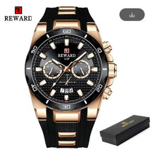 Load image into Gallery viewer, REWARD Fashion Big Dial Men&#39;s Watch Top Brand Luxury Chronograph Silicone Sport Quartz Waterproof Relogio Masculino