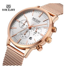 Load image into Gallery viewer, MEGIR Fashion Rose Gold Women&#39;s Watch Luxury Brand Quartz Ladies Watch Sport Relogio Feminino