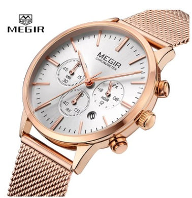 MEGIR Fashion Rose Gold Women's Watch Luxury Brand Quartz Ladies Watch Sport Relogio Feminino