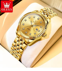 OLEVS BRAND Ladies Watch Diamonds Auto Date Dial Waterproof Classic