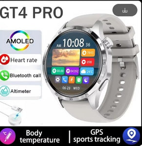 New For Huawei Smart Watch Men Watch 4 Pro GPS, Large 1.4" Screen AMOLED Screen Bluetooth Call NFC Health Monitoring Smartwatch 2024 New Watch GT 4 Silicone Strap, Long Lasting Battery