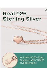 Load image into Gallery viewer, Glitter 925 Sterling Silver Dainty Small Heart Pendant Necklace