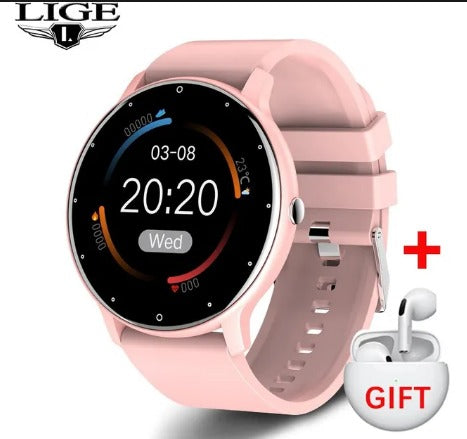 LIGE 2024 Smart Watch Real-time Activity Tracker Heart Rate Monitor Sports Smart Watch Multi-Function Clock