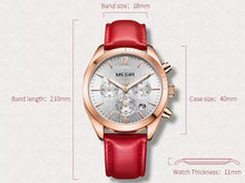 Load image into Gallery viewer, MEGIR Ladies Luxury Watch  Time Auto Date Quartz Leather Band Fashion Clock Chronograph 2115