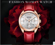 Load image into Gallery viewer, MEGIR Ladies Luxury Watch  Time Auto Date Quartz Leather Band Fashion Clock Chronograph 2115