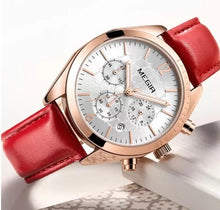 Load image into Gallery viewer, MEGIR Ladies Luxury Watch  Time Auto Date Quartz Leather Band Fashion Clock 2115