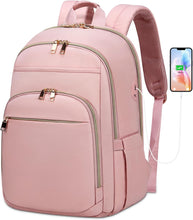 Load image into Gallery viewer, Laptop Back Pack for Women 15.6 Inch With USB Port, Lightweight Waterproof Computer Bag for School Work