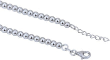 Load image into Gallery viewer, Chic Vanbelle Sterling Silver Jewelry - Rhodium Plated with 925 Stamp - Beaded Chain with Hanging Heart Charm Bracelet - Elegant Handcrafted for Women - 6.5&quot; long + 1&quot; extender