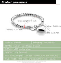 Load image into Gallery viewer, Chic 925 Sterling Silver Bracelet Minimalist 4-10mm 5-9 inches Round Bead Chain Solid Silver Bracelet Charm Jewelry