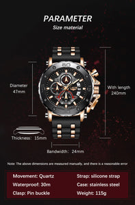 LIGE Men's Watch Chronograph Multi-Function Military Top Brand Luxury Sport Quartz Date  Chronograph Relogios Masculino