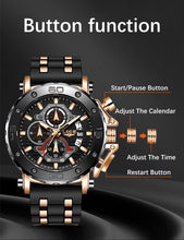 Load image into Gallery viewer, LIGE Men&#39;s Watch Chronograph Multi-Function Military Top Brand Luxury Sport Quartz Date  Chronograph Relogios Masculino