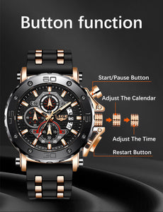 LIGE Men's Watch Chronograph Multi-Function Military Top Brand Luxury Sport Quartz Date  Chronograph Relogios Masculino