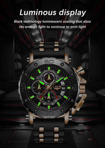 LIGE Men's Watch Chronograph Multi-Function Military Top Brand Luxury Sport Quartz Date  Chronograph Relogios Masculino