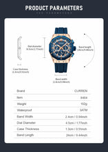 Load image into Gallery viewer, CURREN Brand Waterproof Chronograph Date Men&#39;s Watches Military Top Brand Luxury Silicone Band Original Sport