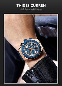 CURREN Brand Waterproof Chronograph Date Men's Watches Military Top Brand Luxury Silicone Band Original Sport