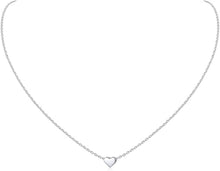 Load image into Gallery viewer, Glitter 925 Sterling Silver Dainty Small Heart Pendant Necklace