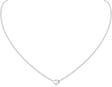 Chic 925 Sterling Silver Dainty Small Heart Pendant Necklace