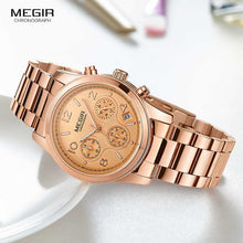 Load image into Gallery viewer, Megir Ladies Watch Quartz Watch Luxury Rose Gold Time Relogio Feminino 2057