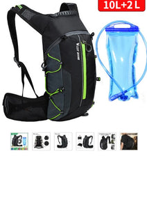 Bicycle Bike 2 Litre Water Bag 10L Portable Waterproof Biking, Hydration Knap Sack Hiking Outdoor Sport Climbing Combination 2  -  Knapsack + Water Bag