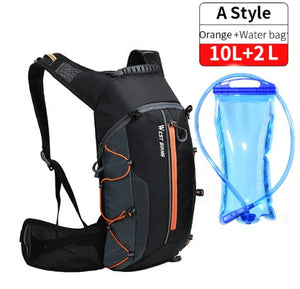 Bicycle Bike 2 Litre Water Bag 10L Portable Waterproof Biking, Hydration Backpack Hiking Outdoor Sport Climbing Combination 2  -  Backpack + Water Bag